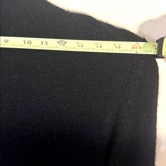 White + Warren Women Black Zip-Up Sweater Cardigan Cashmere Full Zip Medium - Picture 4 of 7